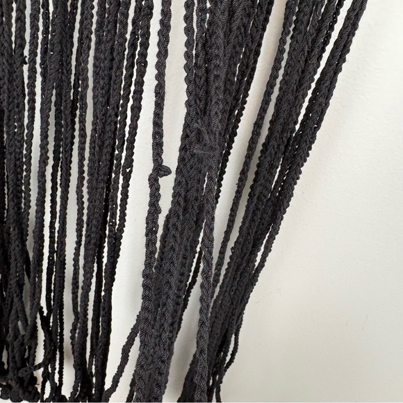 Vintage Vivienne Tam Crochet Fringe Crop Top Macrame Black Sz - Picture 7 of 14